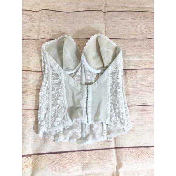 Vintage Fredericks Of Hollywood Women's White Lace Soft Bustier - 34C - Picture 6 of 11